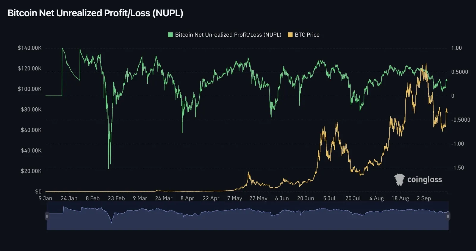 Bitcoin Net Unrealised Profit/Loss